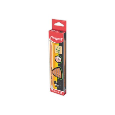 Crayons papier HB avec gomme x12 - Maped