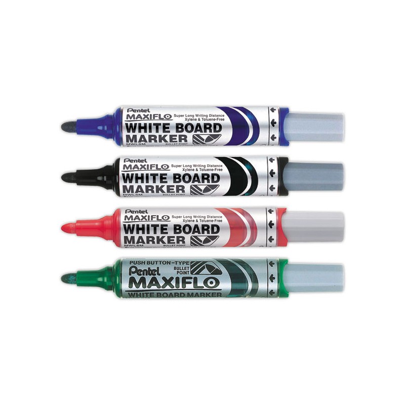 Marqueur PENTEL Maxiflo - Pointe largeogive pour tableaux blancs - Pentel