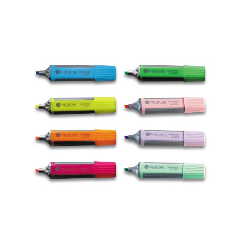 Surligneur FIDUCIAL pointe large - Encre universelle - Fiducial Office Solutions