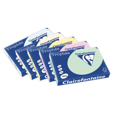 Ramette de 250 feuilles de papier couleurs pastel Trophée A3 -160g - Trophee