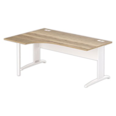 Bureau BUENOS AIRES compact retour à gauche180 x 80 chêne veiné/blanc - Fiducial Office Solutions