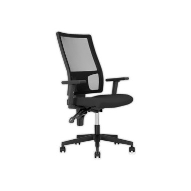 Siège Taktik contact perm. accot. assise noir, dos résille noir monté - Shopdeschefs