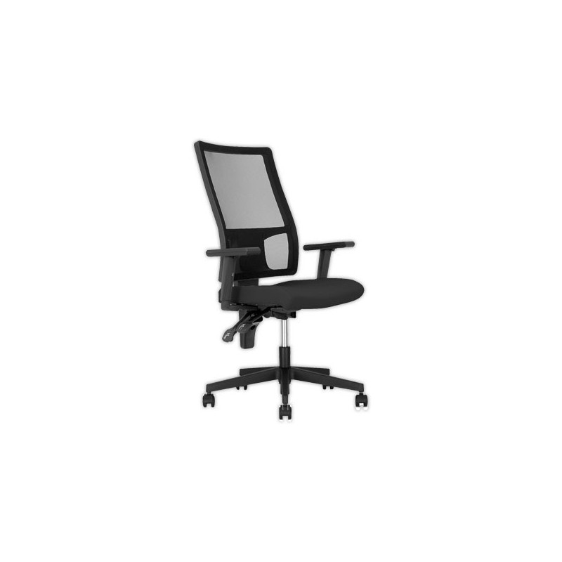 Siège Taktik contact perm. accot. assise noir, dos résille noir monté - Shopdeschefs