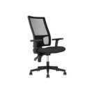 Siège Taktik contact perm. accot. assise noir, dos résille noir monté - Shopdeschefs