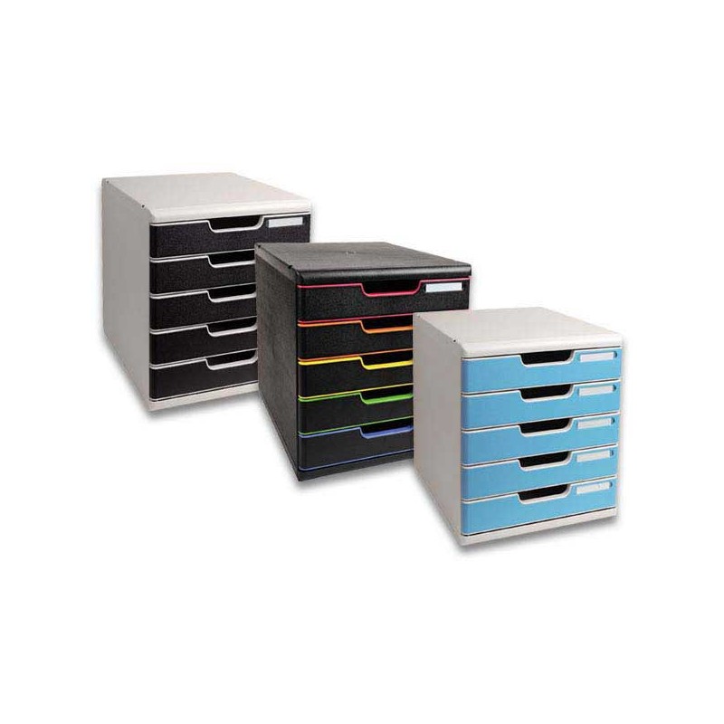 Module de classement 5 tiroirs A4+, corps noir - Exacompta