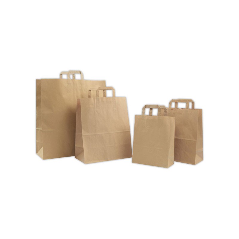 Sacs kraft recyclé brun fond 140 x 260 x H 290 mm OK contact alim x250 - Shopdeschefs