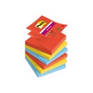 Z-Notes Super StickyCollection Playful, 76 x 76 mm, 90 feuilles x6 - Post-It Super Sticky