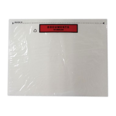 Pochettes adhésives 'DOCUMENTS CI-INCLUS' format C4 330x262 mm x100 - Shopdeschefs