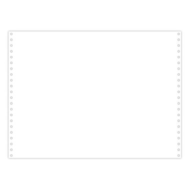Feuilles de listing blanc 380x11"" 1pli Bandes Caroll Détachables x2000 - Exacompta