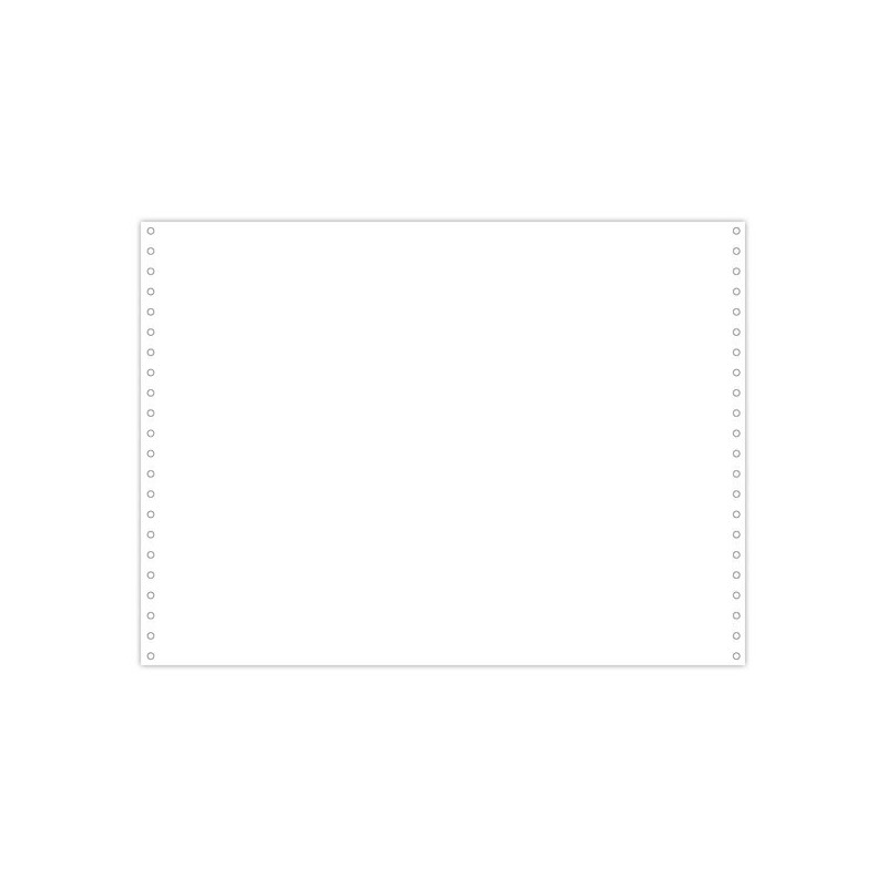 Feuilles de listing blanc 380x11"" 1pli Bandes Caroll Détachables x2000 - Exacompta