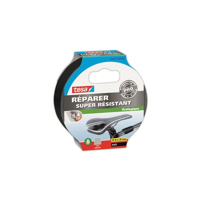 Rouleau d'adhésif toilé ECOLOGO TESA 10m x 38mm Noir - Tesa