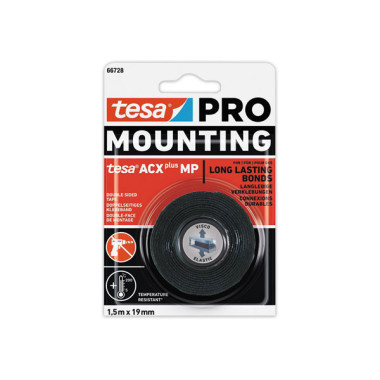 Ruban Mounting PRO ACX+ MP 1,5 m x 19 mm - Noir - Tesa