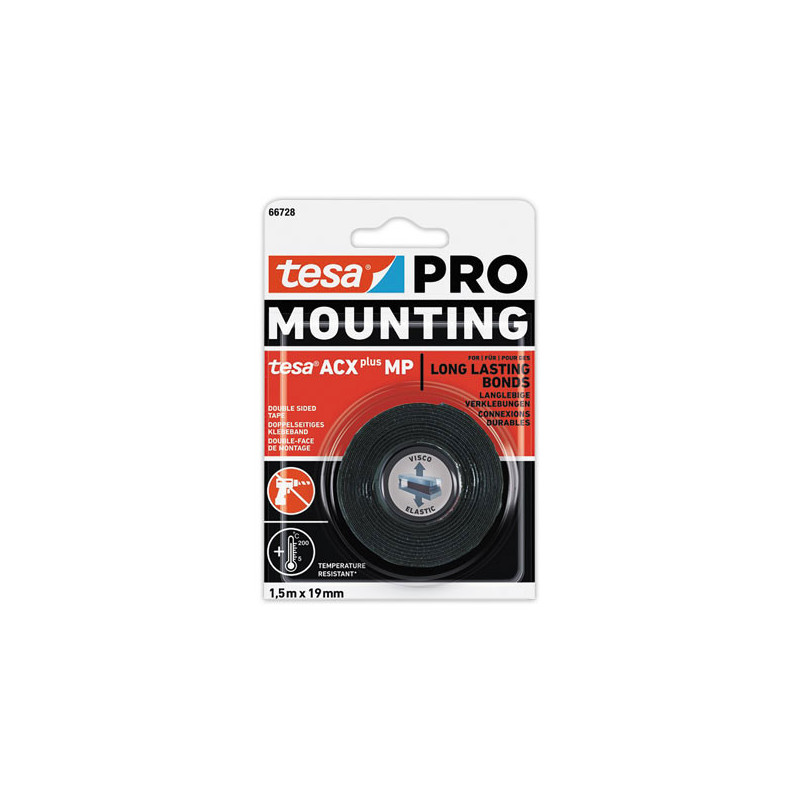 Ruban Mounting PRO ACX+ MP 1,5 m x 19 mm - Noir - Tesa