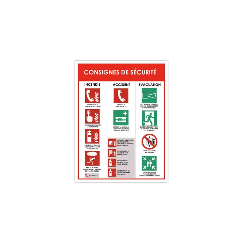 Panneau affichage consigne sécurité - Viso