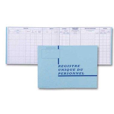 Registre unique du personnel 200 salariés 29,7 x 21 cm à l'italienne - Shopdeschefs