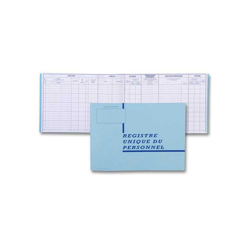 Registre unique du personnel 200 salariés 29,7 x 21 cm à l'italienne - Shopdeschefs