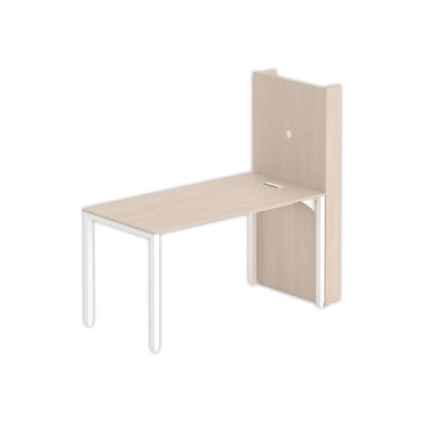 Table Multimédia 200 x 100 cm acacia /blanc - Shopdeschefs