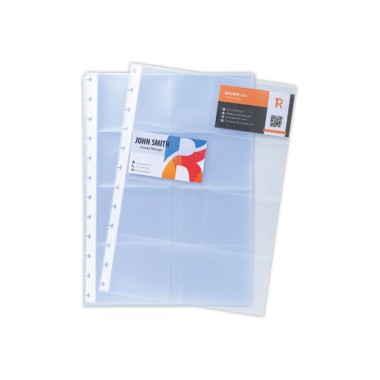 Pochettes amovibles pour porte-cartes de visite à anneaux A4 x10 - Exacompta