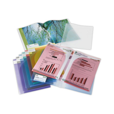 Chemises A4 à double poche transparentes assorties. x12 - Tarifold