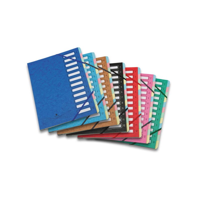 Trieur extensible FIDUCIAL carte lustrée- 12 compartiments - Fiducial Office Solutions