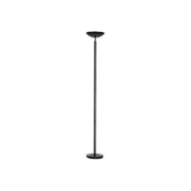 Lampadaire droit LED 24W noir+décor chromé, avec variateur - Unilux