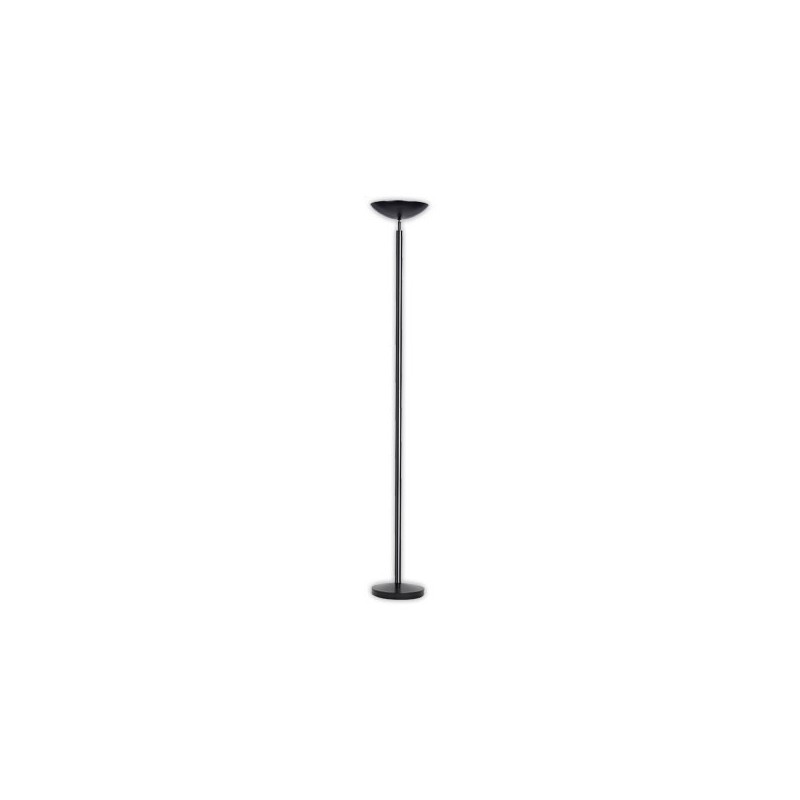 Lampadaire droit LED 24W noir+décor chromé, avec variateur - Unilux