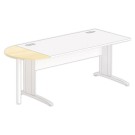 1/2 lune bureau rectangulaire hêtre/blanc - Shopdeschefs