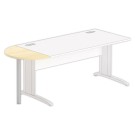 1/2 lune bureau rectangulaire hêtre/alu - Shopdeschefs