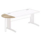 1/2 lune 80 x 40 bureau rectangulaire chêne veiné /blanc - Shopdeschefs