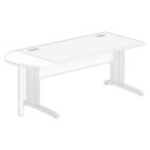 1/2 lune bureau rectangulaire blanc/blanc - Shopdeschefs