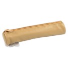 Trousse ronde mini en cuir camel Havane - Quo Vadis
