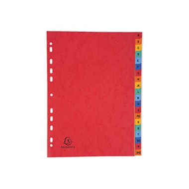 Jeu d'intercalaires Exacompta carte lustrée A4 -20 touches - Exacompta