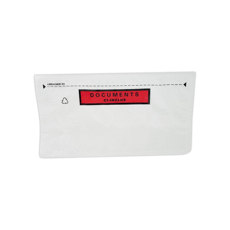 Pochettes adhésives 'DOCUMENTS CI-INCLUS' format DL 228x120 mm x250 - Shopdeschefs