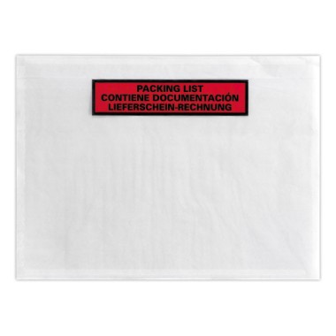 Pochettes adhésives 'DOCUMENTS CI-INCLUS' format C6 175x130 mm x100 - Shopdeschefs