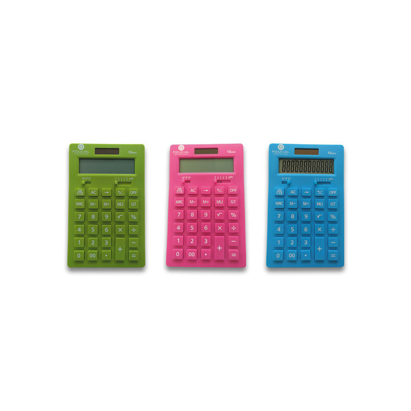 Calculatrice de bureau FIDUCIAL M12 couleur - 12 chiffres - Fiducial Office Solutions