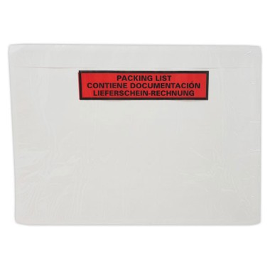 Pochettes adhésives 3 langues Anglais Espagnol Allemand format A5 x1000 - Shopdeschefs