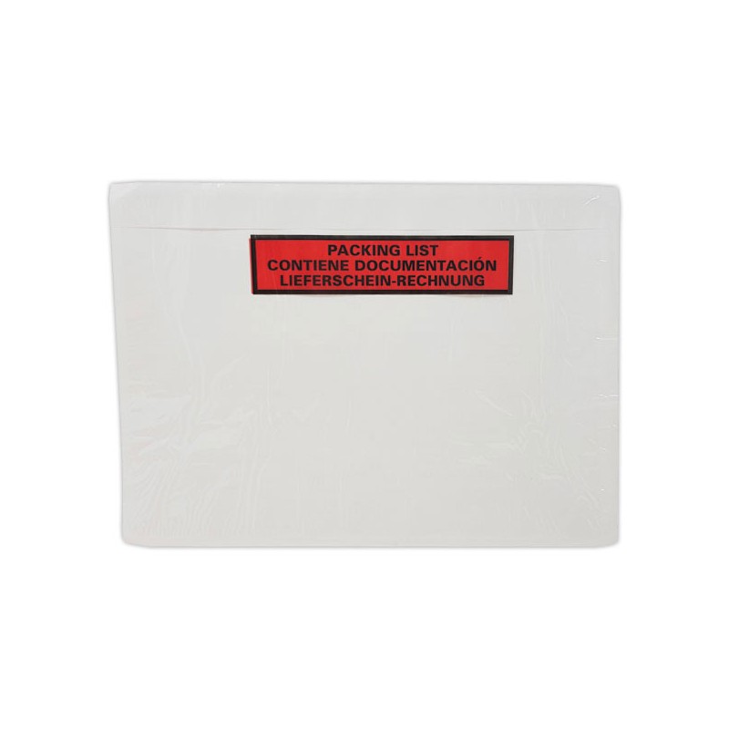 Pochettes adhésives 3 langues Anglais Espagnol Allemand format A5 x1000 - Shopdeschefs