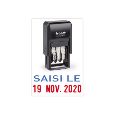 Dateur TRODAT 4850L8 - Date + texte " saisie le" - Trodat