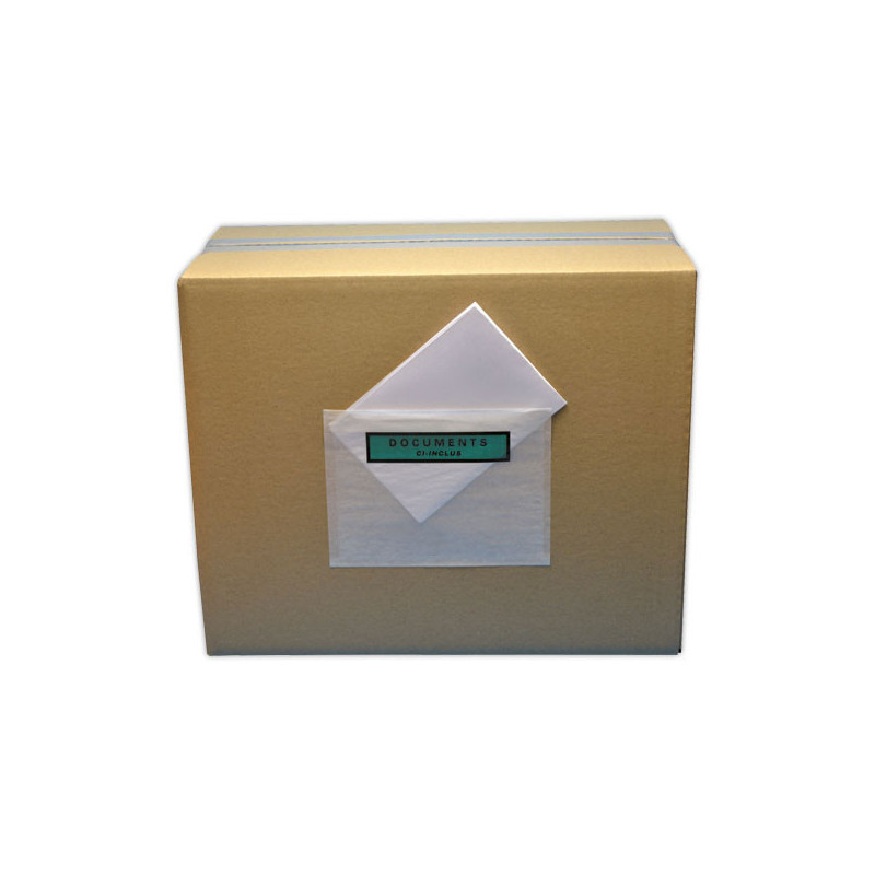 Pochettes adhésives "Documents ci-inclus" format A6, 162x120 mm papier x1000 - Shopdeschefs