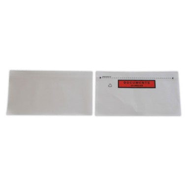Pochettes adhésives PL renforcé "Documents ci, inclus" DL, 228x120 mm x1000 - Shopdeschefs
