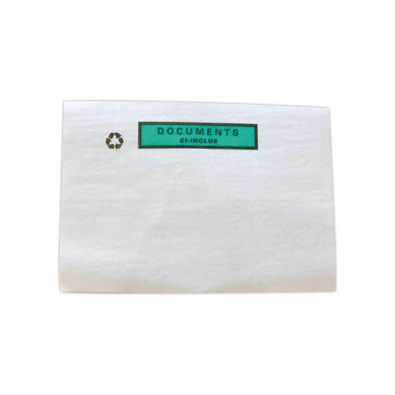 Pochettes adhésives "Documents ci, inclus" format A5, 228x165 mm x1000 - Shopdeschefs