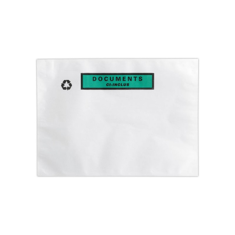 Pochettes adhésives Kraft "Documents ci-inclus" format 330x262mm x500 - Shopdeschefs