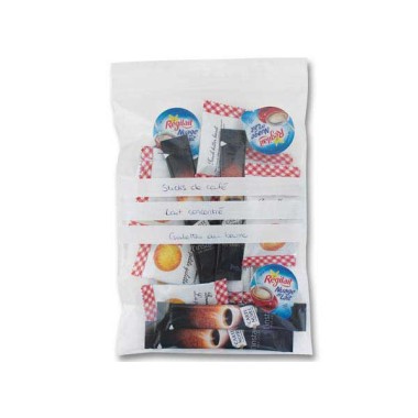 Sachets plastique transparents 120 x180 mm. Bandes blanches écriture x1000 - Shopdeschefs