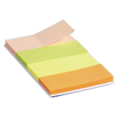 Marque-pages FIDUCIAL papier 2x5 cm - 4 couleurs vives - Fiducial Office Solutions