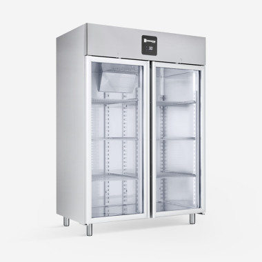 Armoire Réfrigérée Négative Vitrée 1380L R452A 2 Portes Acier Inox Dégivrage Automatique - Samaref