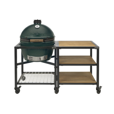 Pack Big Green Egg XL : Barbecue avec Table Modulaire & Meuble en Acacia - Confort et Élégance en Extérieur
