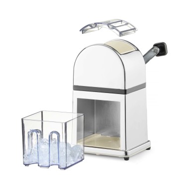 Broyeur de glace en alliage de zinc chromé avec conteneur en plastique et pelle, 140x160x(h)270mm - Finedine