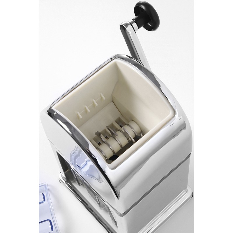 Broyeur de glace en alliage de zinc chromé avec conteneur en plastique et pelle, 140x160x(h)270mm - Finedine