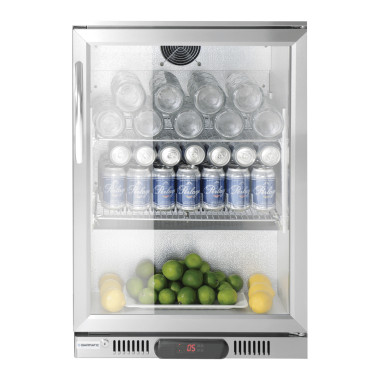Réfrigérateur sous comptoir à porte simple Barmatic Candour, en acier inoxydable, 103l - Finedine