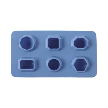 Ensemble de 2 - Bac à glace en silicone, 6 formes de gemmes assorties, 190x105mm - Finedine